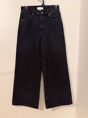 H&M Women’s Black Relaxed Wide-Leg Jeans Size 4